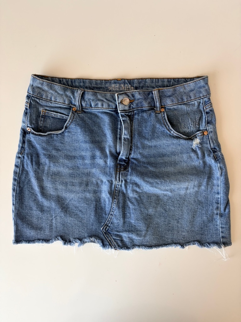 Denim mini skirt, Size 14